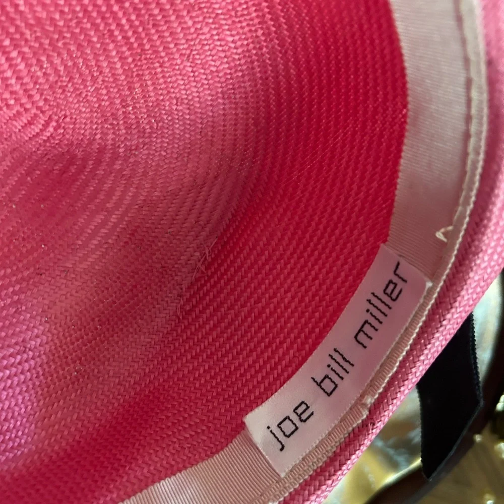 Vintage Pink & Black Wide Brim Derby Hat